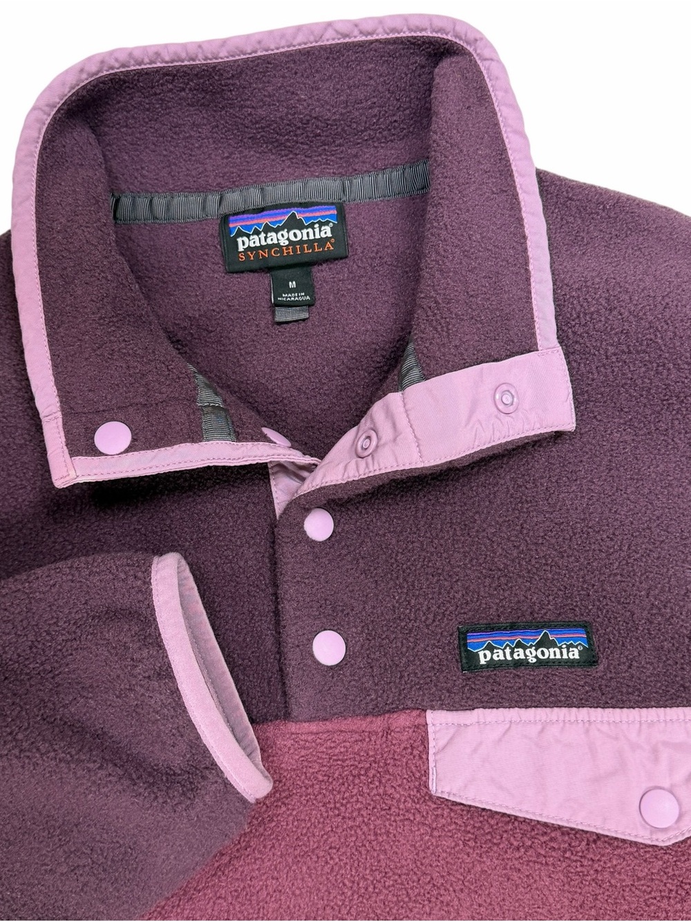 Patagonia Synchilla Womens Medium Light Balsamic Snap T Fleece Pullover Jacket